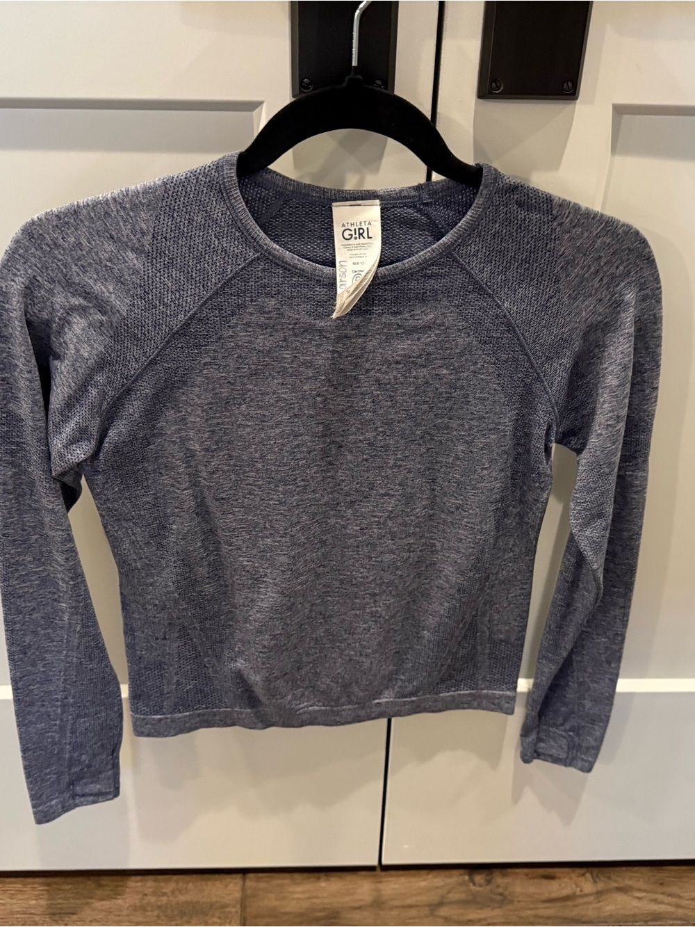 Athleta Girl Long Sleeve Heather Dark Blue Long-Sleeve Performance Shirt